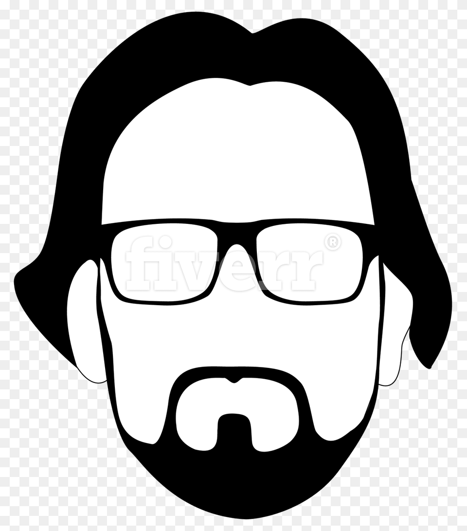 Draw Minimalist Flat Vector Cartoon Portrait Avatar Headshot, Accessories, Glasses, Stencil, Head Png