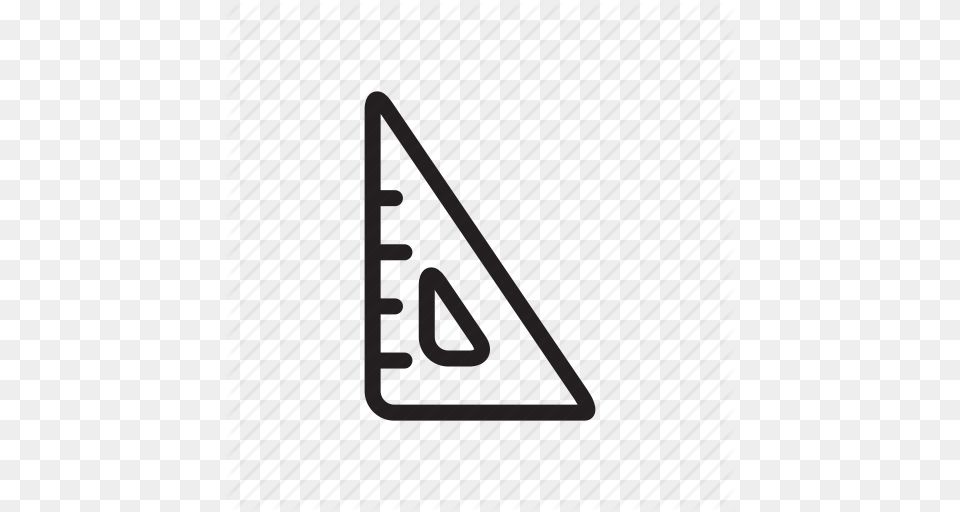 Draw Outline Ruler Student Tool Triangle Icon Png