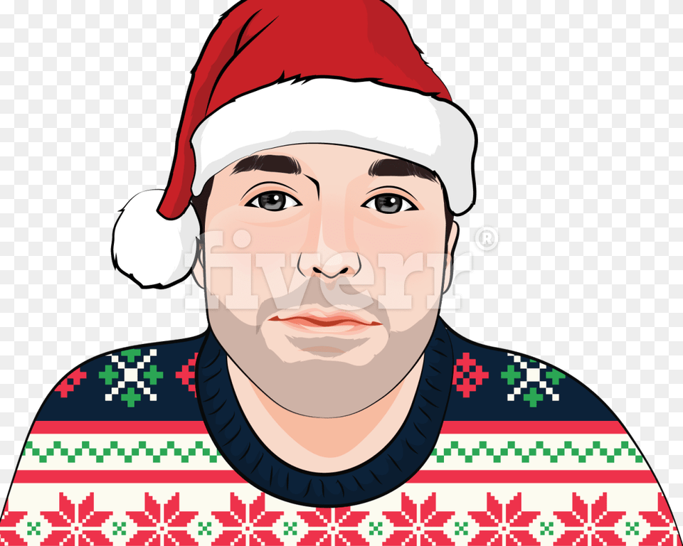 Draw Your Picture Wearing The Ugly Christmas Sweater, Cap, Clothing, Face, Hat Free Png Download