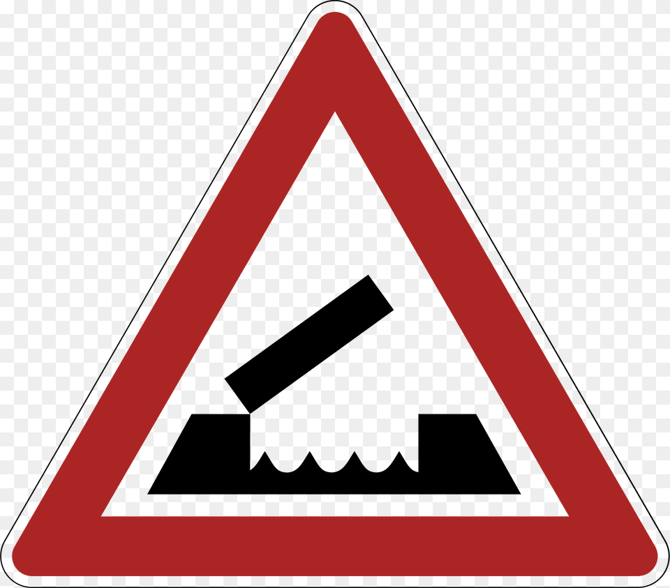 Drawbridge Clipart, Sign, Symbol, Triangle, Road Sign Free Transparent Png