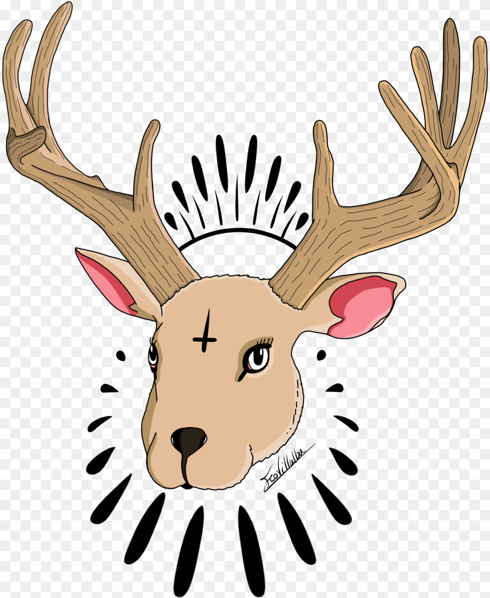 Drawing, Animal, Antler, Deer, Mammal Free Png