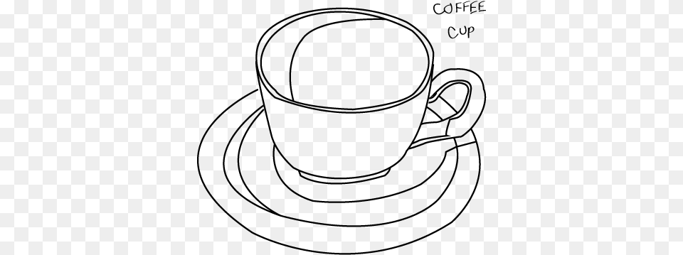 Drawing A Cartoon Coffee Cup Drawing, Gray Free Png Download