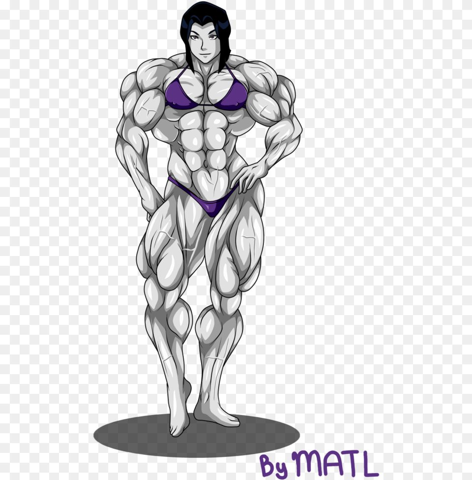 Drawing Abs Muscular Person Teen Titans Raven Muscle, Adult, Art, Male, Man Png