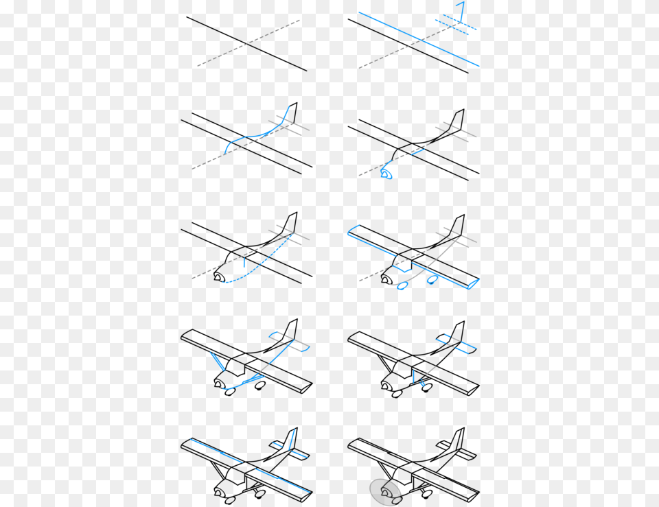 Drawing Airplane Cartoon Aeroplane Drawing Step By Step, Cad Diagram, Diagram, Aircraft, Transportation Png Image