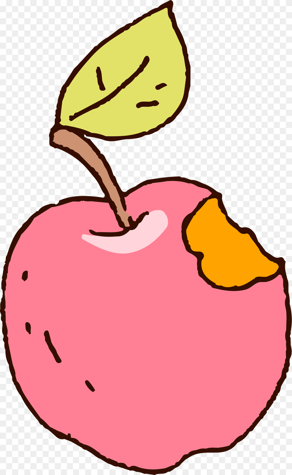 Drawing Apple Bite Pink Apple Drawing, Food, Fruit, Plant, Produce Png Image
