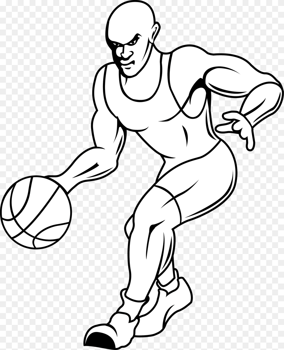 Drawing Basketball Net Drawing Of Basketball, Adult, Art, Person, Man Free Png