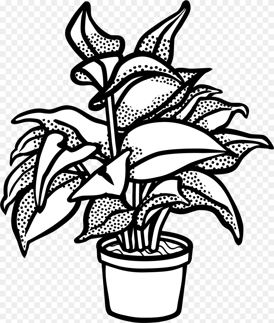 Drawing Black And White Clip Art Black And White Plant, Leaf, Potted Plant, Stencil, Animal Png