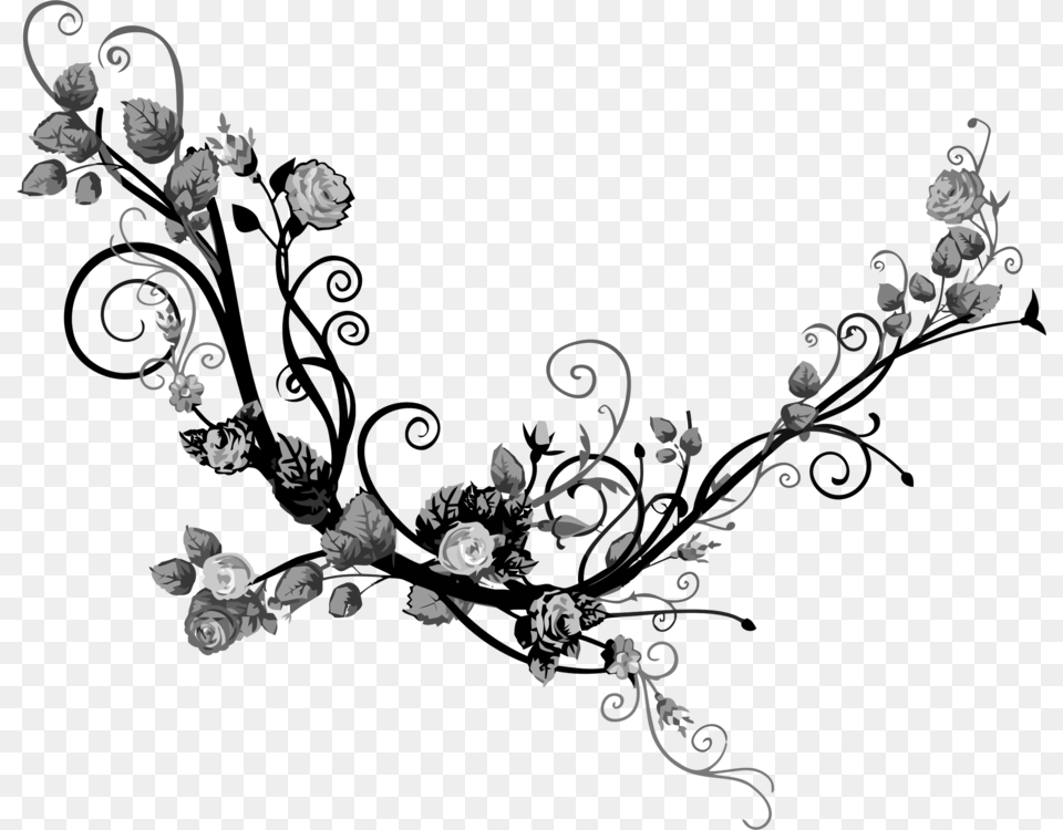 Drawing Black And White Flower Floral Design, Graphics, Art, Pattern, Floral Design Free Transparent Png