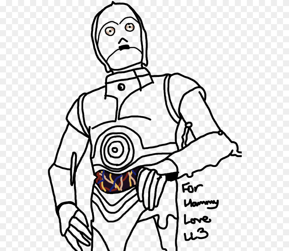 Drawing C 3po Lineart Free Png Download