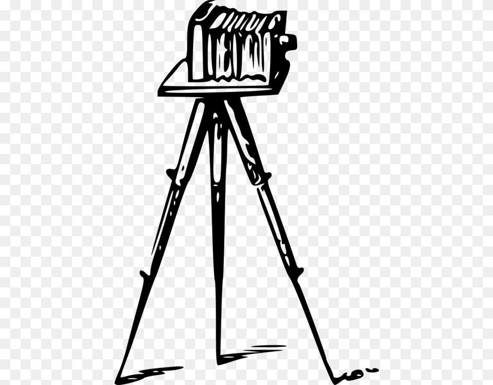Drawing Camera Tripod Photographer, Gray Free Png Download