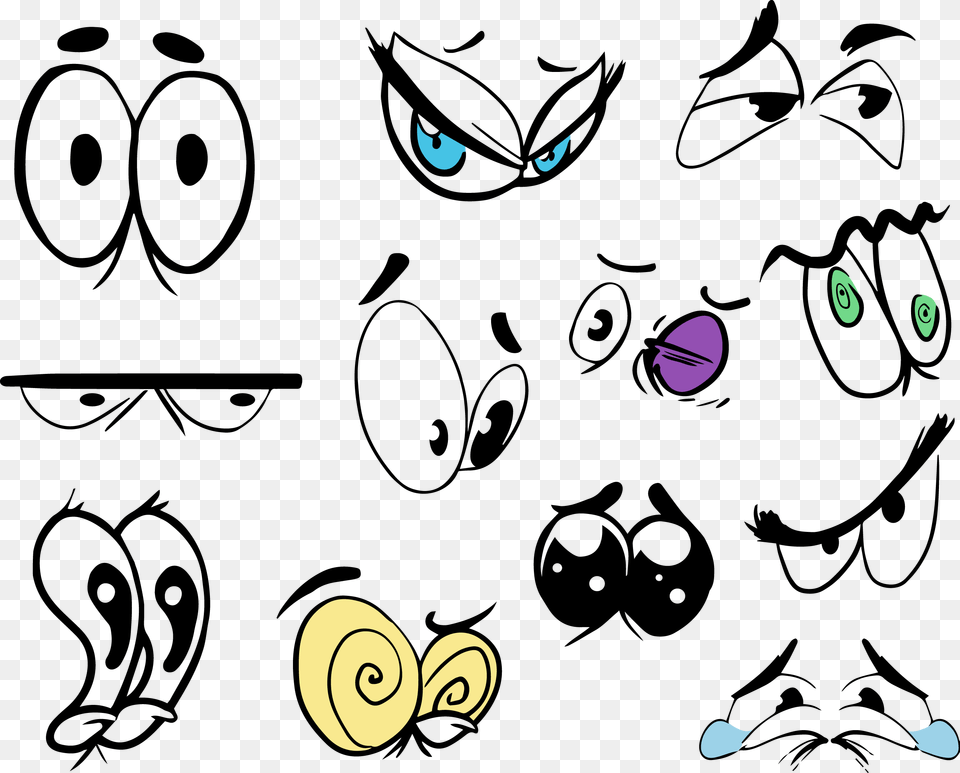 Drawing Cartoon Animation Eye Cartoon Animated Eyes Drawing, Art, Graphics, Stencil, Baby Png