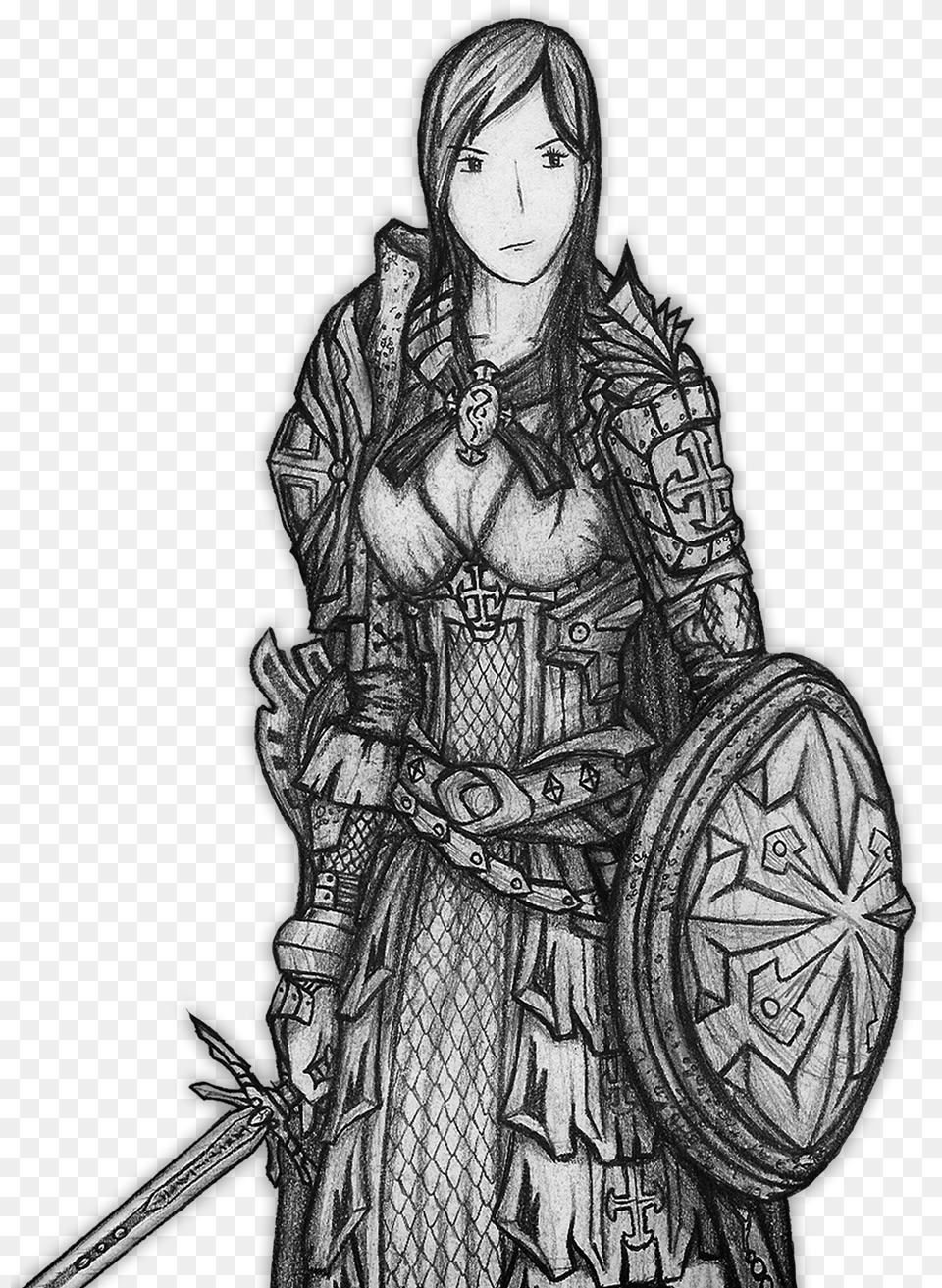 Drawing Chainmail Armour Drawn Chainmail, Adult, Female, Person, Woman Png Image