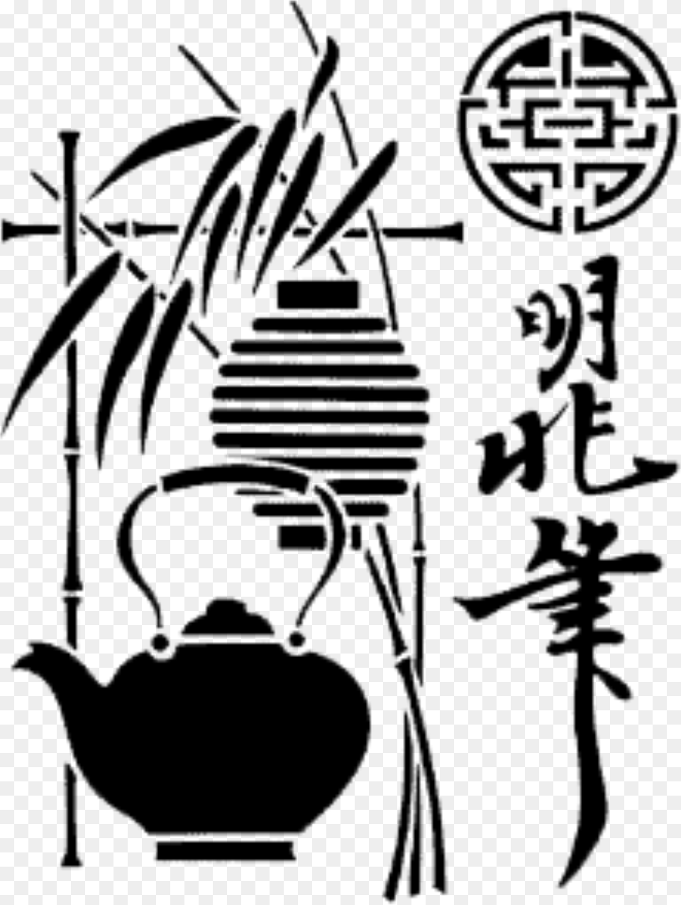Drawing Chinese Japanese Stencils For Wall Japan, Gray Free Png Download