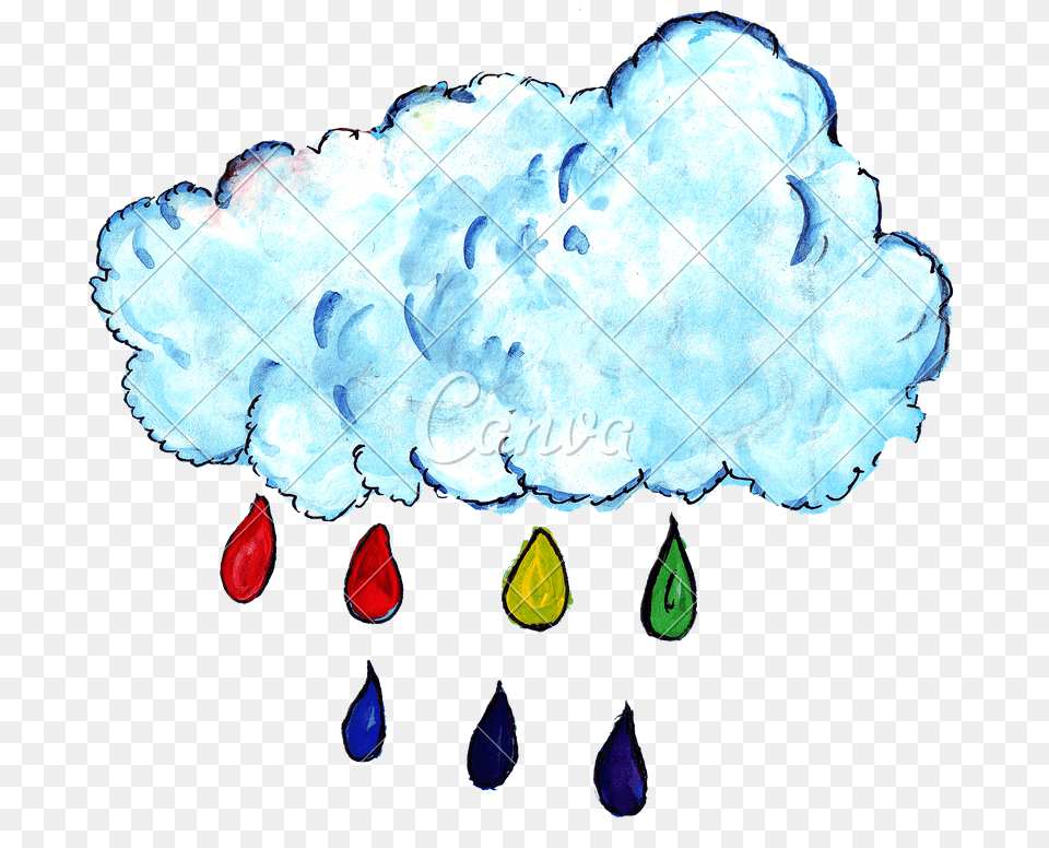Drawing Cloud Rainbows Cloud Drawing With Rainbow, Art, Nature, Outdoors, Weather Free Transparent Png