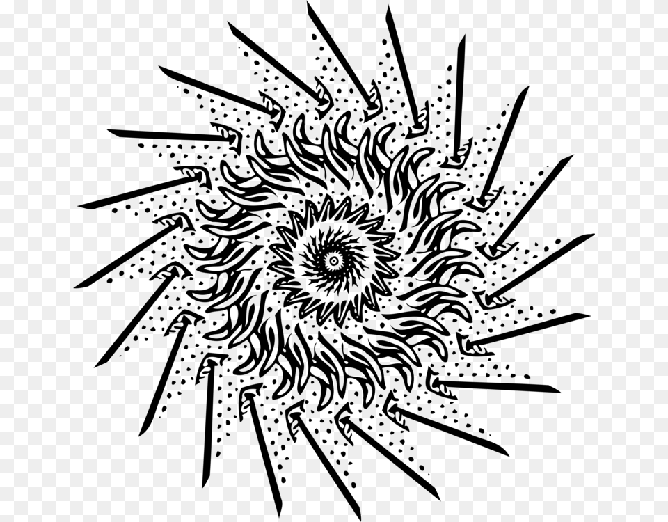 Drawing Common Sunflower Black And White Line Art Transvaal Daisy, Gray Free Png