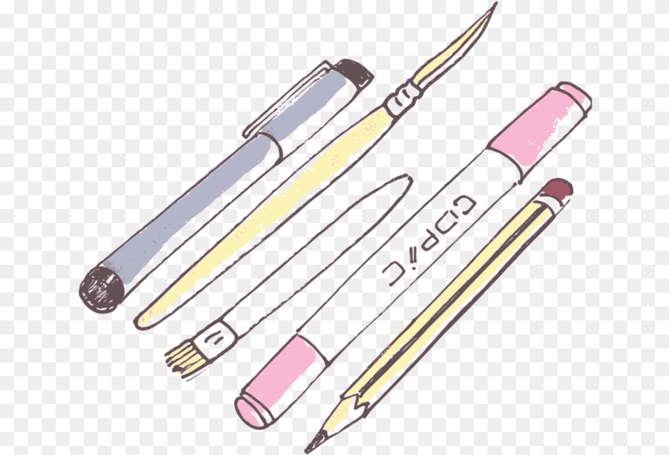 Drawing Copic Pens Painting Draw Brush, Pen, Blade, Dagger, Dynamite Free Png Download