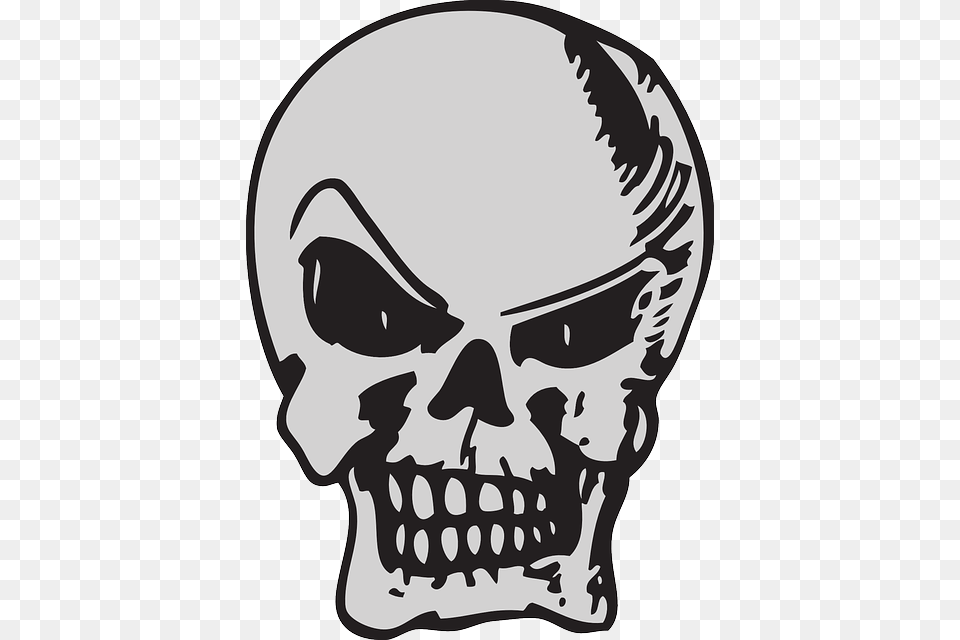 Drawing Design Skull Halloween Smile Grinning Skull Smile, Stencil, Head, Person, Face Free Png Download