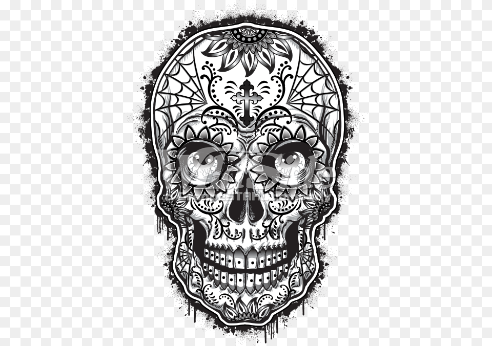 Drawing Detail Sugar Skull Dia De Los Muertos Sugar Skull Drawing, Art, Doodle, Adult, Bride Free Transparent Png