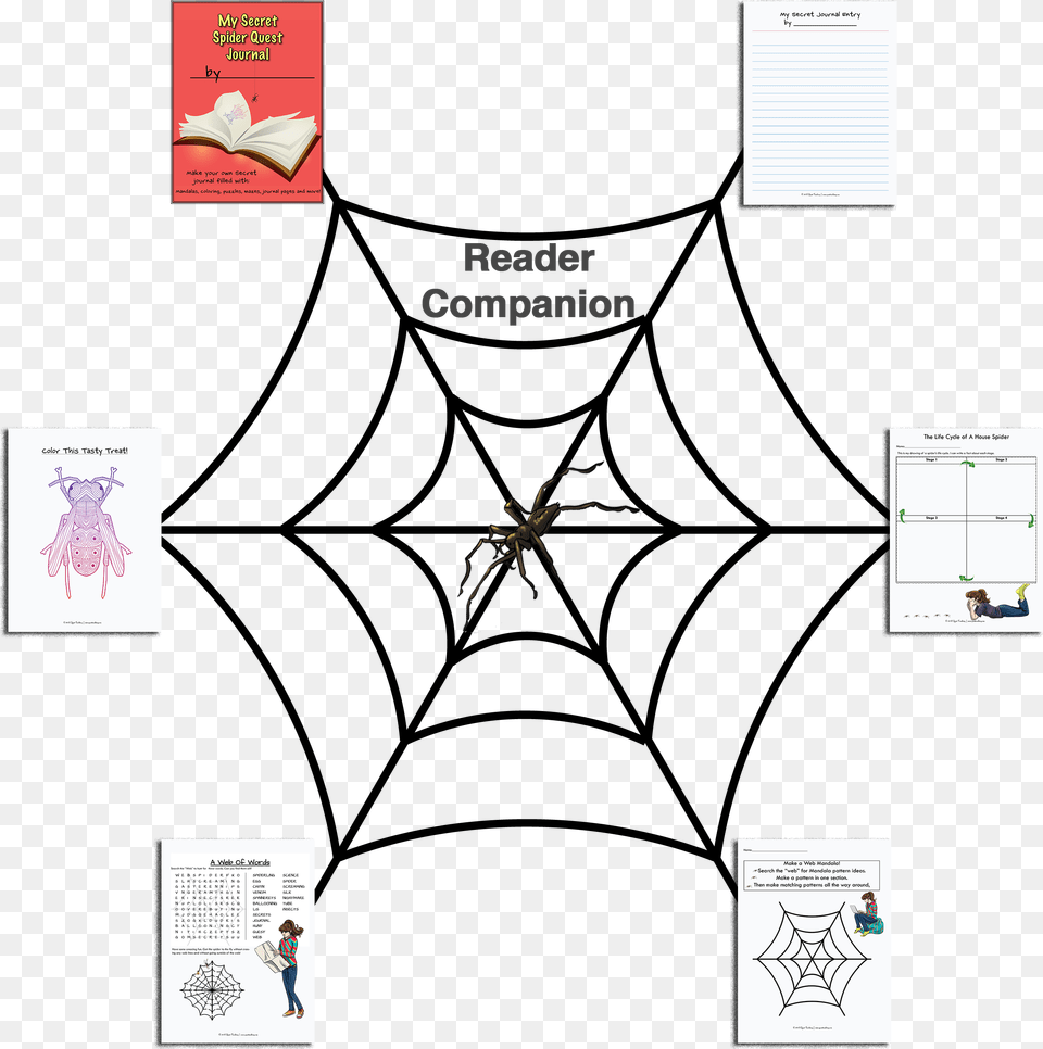 Drawing Entry Journal Outline Of A Spider Web, Page, Text, Person, Animal Free Png Download