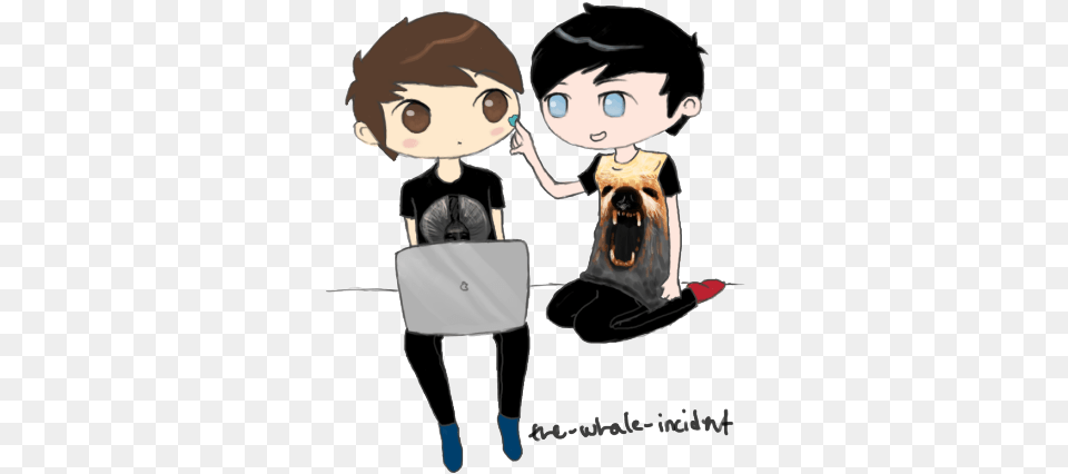 Drawing Fanart Amazingphil Danisnotonfire Phil Lester Dan And Phil Dan Drawing, Book, Comics, Publication, Woman Free Png Download