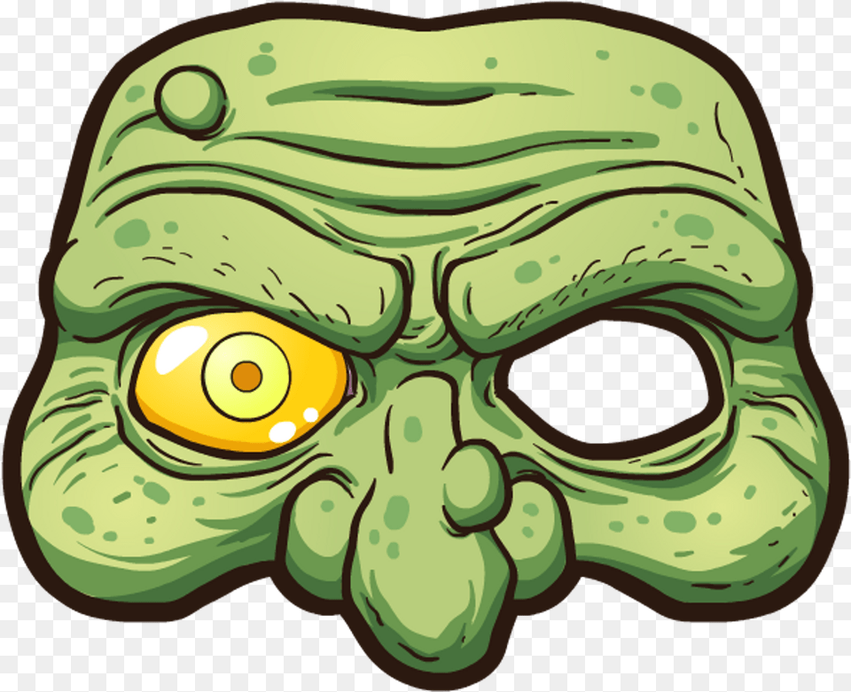 Drawing Fear Mask Zombie Mask, Green, Alien, Animal, Canine Free Png Download