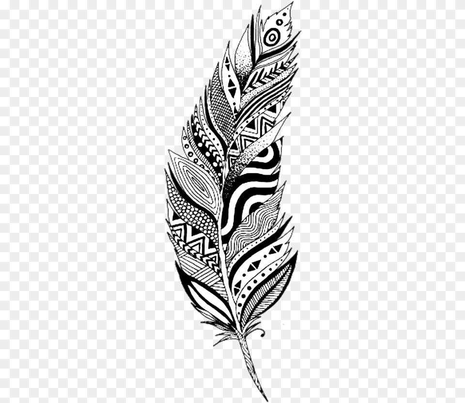 Drawing Feather Boho Clipart Download Black And White Feather Clip Art, Leaf, Plant, Floral Design, Graphics Png Image