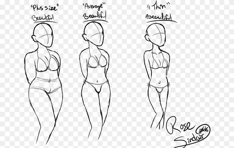 Drawing Females Anatomical Huge Freebie Line Art, Gray Free Png Download