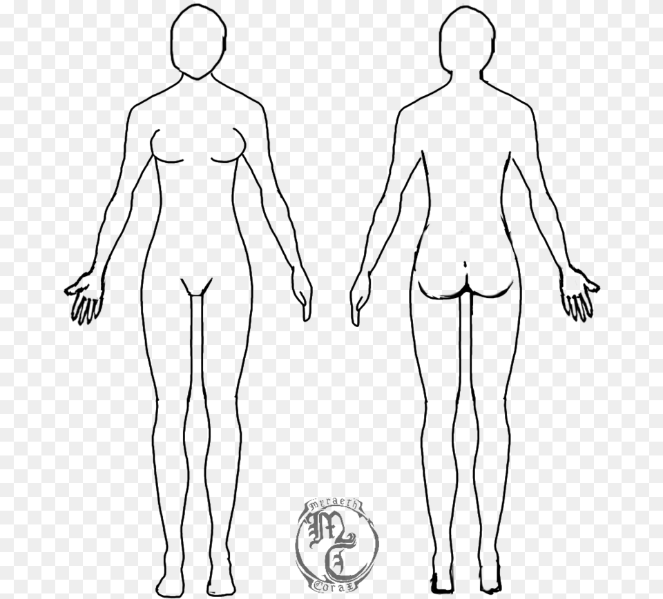 Drawing Format Person Cuerpo Humano Mujer Dibujo, Gray Free Png