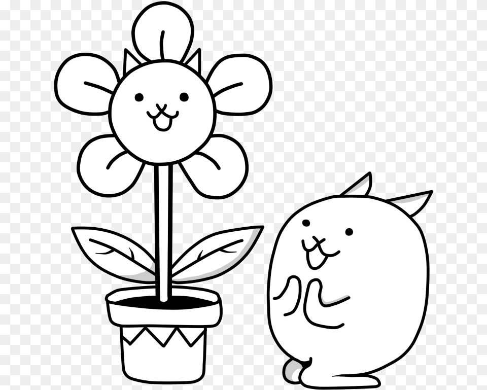 Drawing Games At Getdrawings Battle Cats Drawing, Stencil, Plant, Flower, Outdoors Png Image