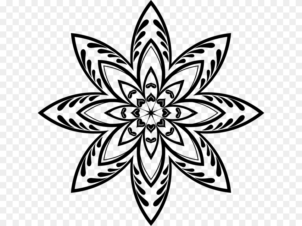 Drawing Geometric Star Transparent Clipart Geometric Pattern Drawing Flowers, Gray Png
