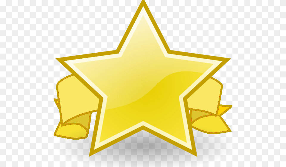 Drawing Gold Ribbon Reward Clipart, Star Symbol, Symbol Free Png Download