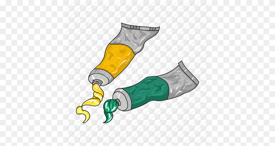 Drawing Green Oil Paint Tube Watercolor Yellow Icon, Toothpaste, Electronics, Hardware, Bottle Free Png