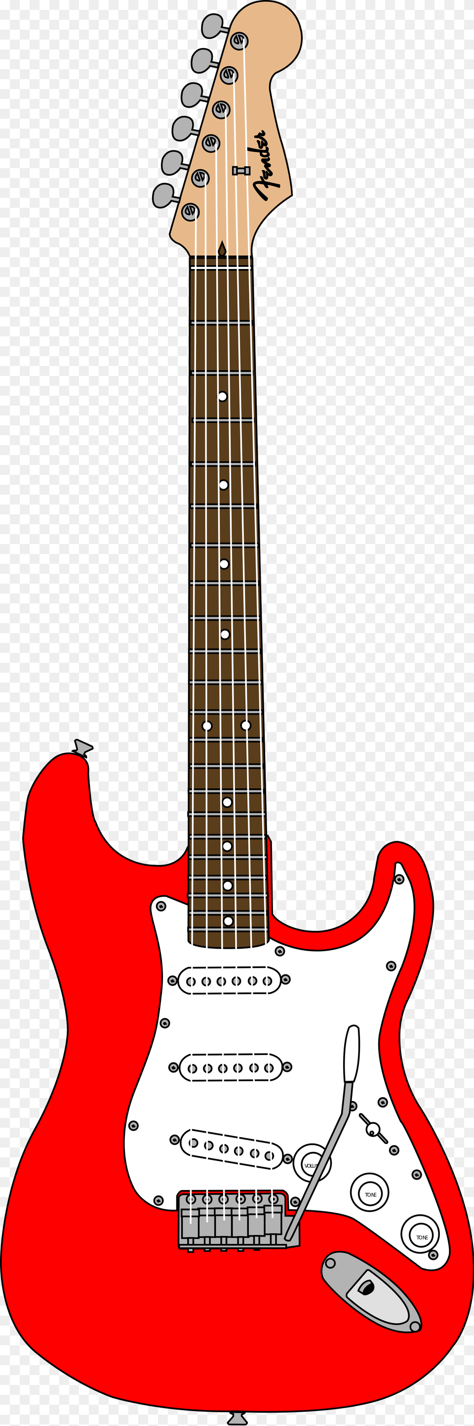 Drawing Guitar Red Red Fender Stratocaster, Bass Guitar, Musical Instrument Png Image