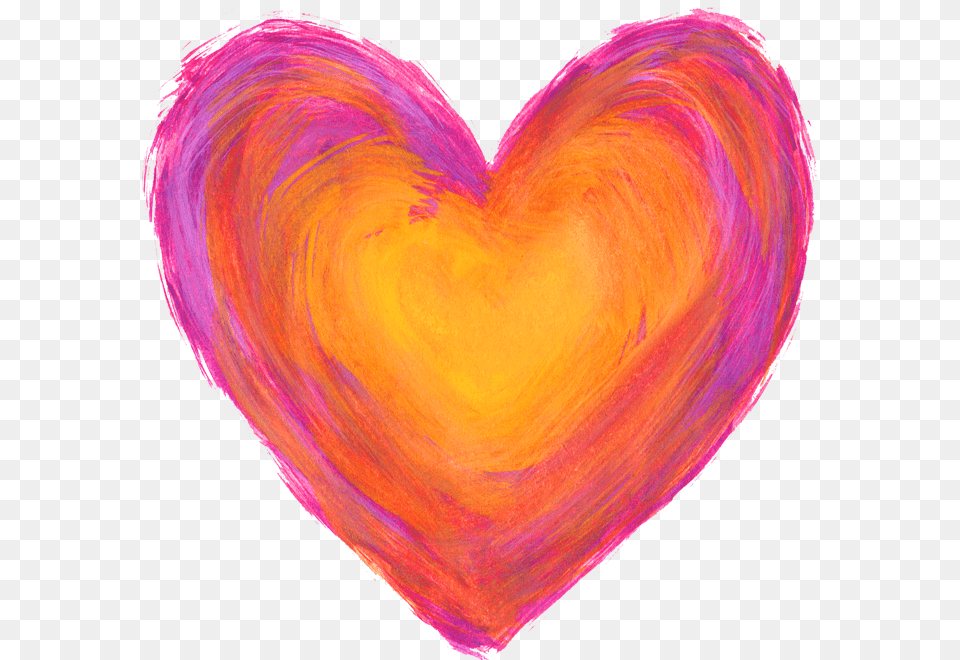 Drawing Heart Orange And Purple, Person Free Png Download