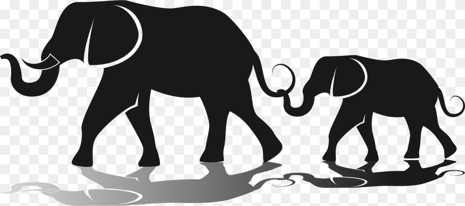 Drawing Hole Elephant Elephant Family Clip Art, Animal, Wildlife, Mammal Free Png Download