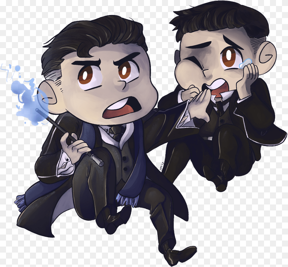 Drawing I Did Chibi Style Of Graves And Credence From Cartoon, Book, Comics, Publication, Baby Free Transparent Png