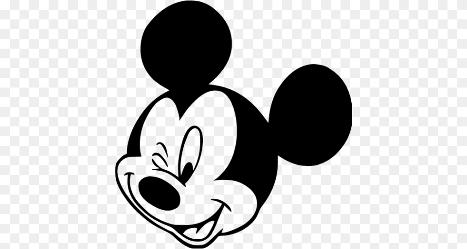 Drawing Icon Mickey Mouse, Gray Png Image