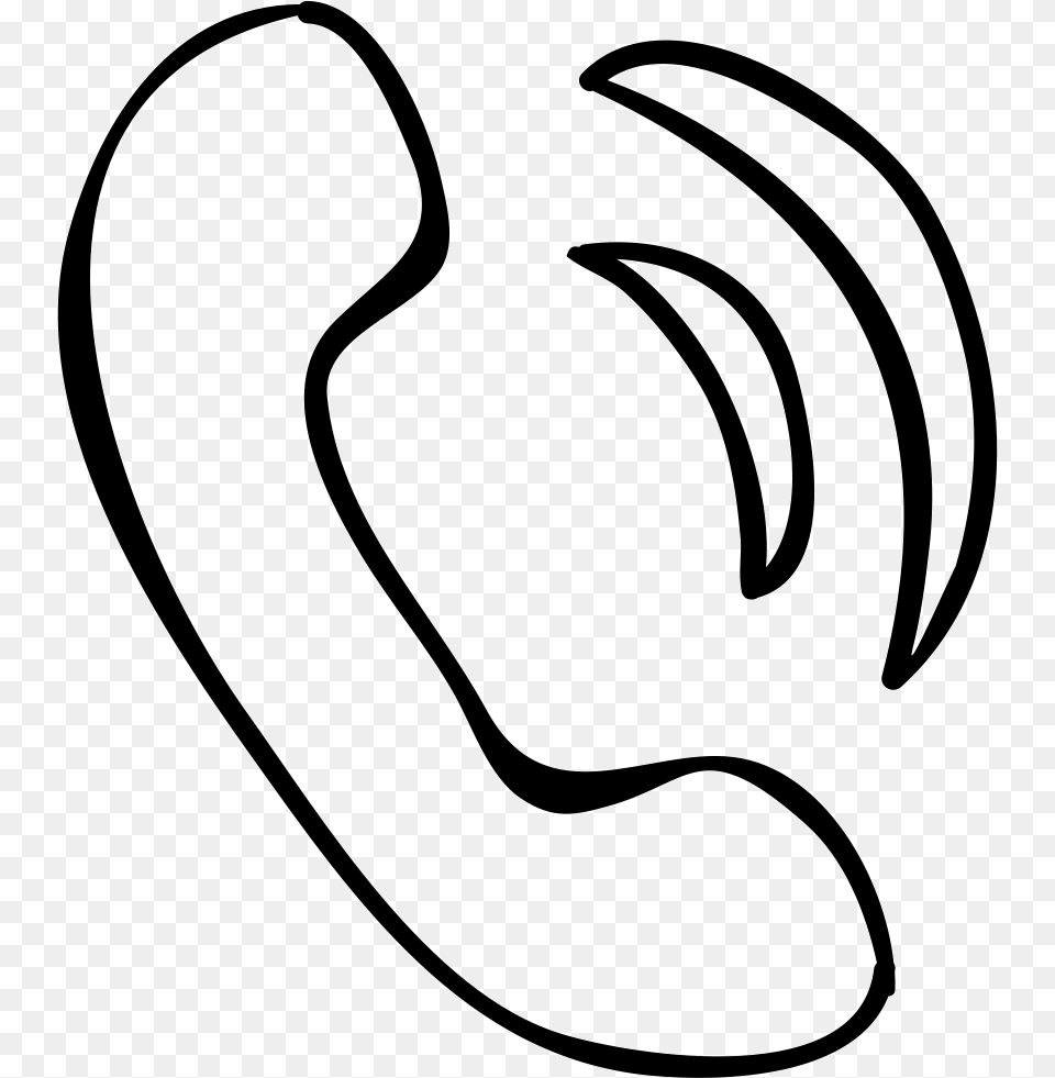 Drawing Icons Outline Hand Drawn Phone Icon, Body Part, Ear, Smoke Pipe, Text Free Png Download
