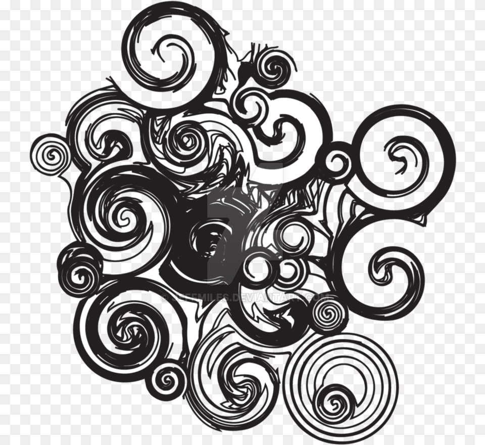 Drawing Illustration Abstract Black And White Line Abstract Design, Art, Floral Design, Graphics, Pattern Free Png Download
