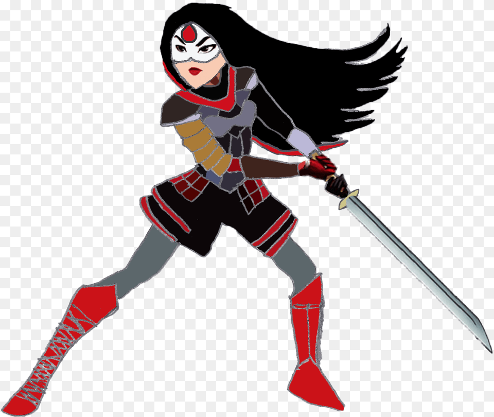 Drawing Katana Warrior Clipart Justice League Miss Katana, Weapon, Sword, Adult, Person Free Png