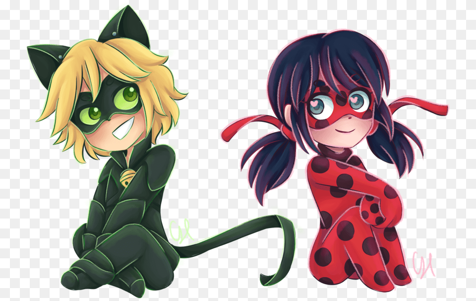Drawing Ladybug Chat Noir Clip Stock Miraculous Ladybug And Cat Noir Fanart, Book, Comics, Publication, Baby Free Png Download
