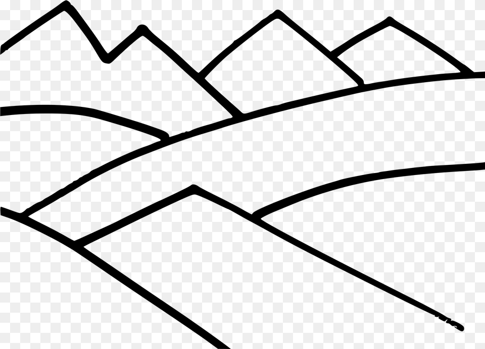 Drawing Line Art Mountain Computer Icons Silhouette Outlines Of Mountains, Gray Png