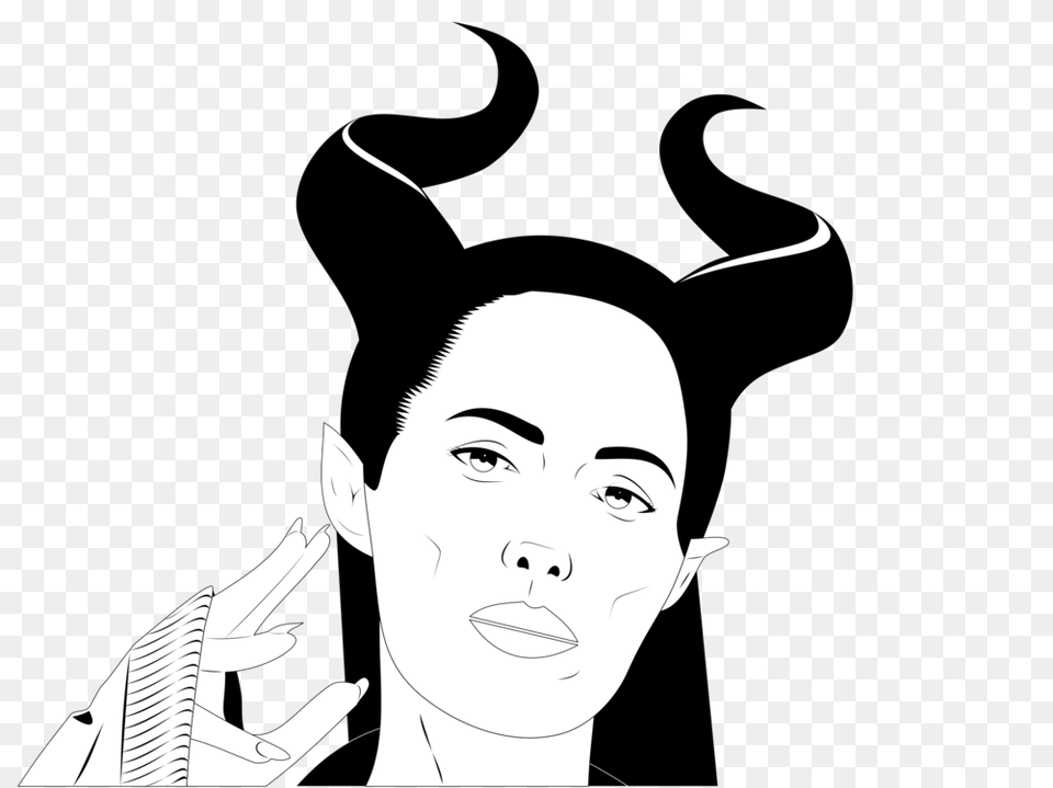 Drawing Maleficent Horn Eye Computer Icons, Stencil, Art, Face, Head Png