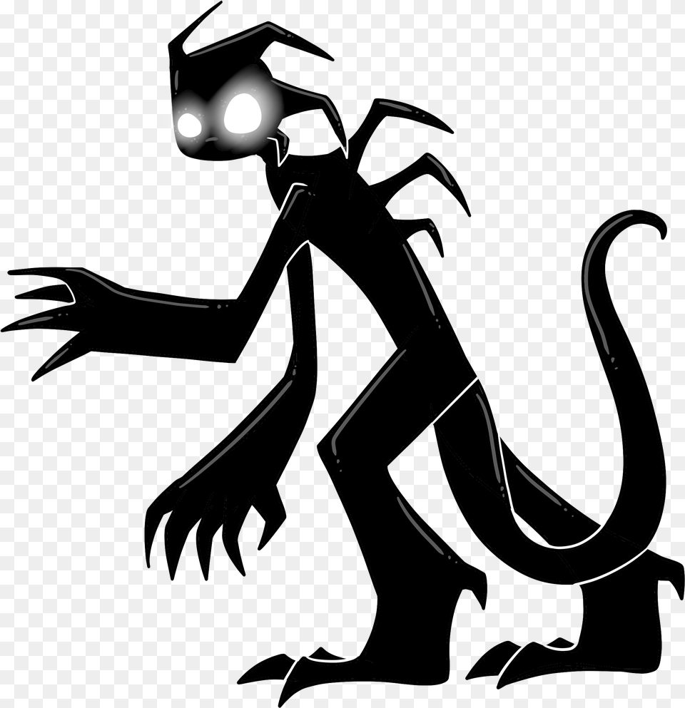 Drawing Monster Shadow Silhouette Clip Art Black Monster Transparent, Lighting Free Png