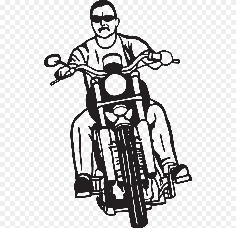 Drawing Motorcycle Chopper Motorbike Chopper Clipart, Adult, Person, Man, Male Free Png