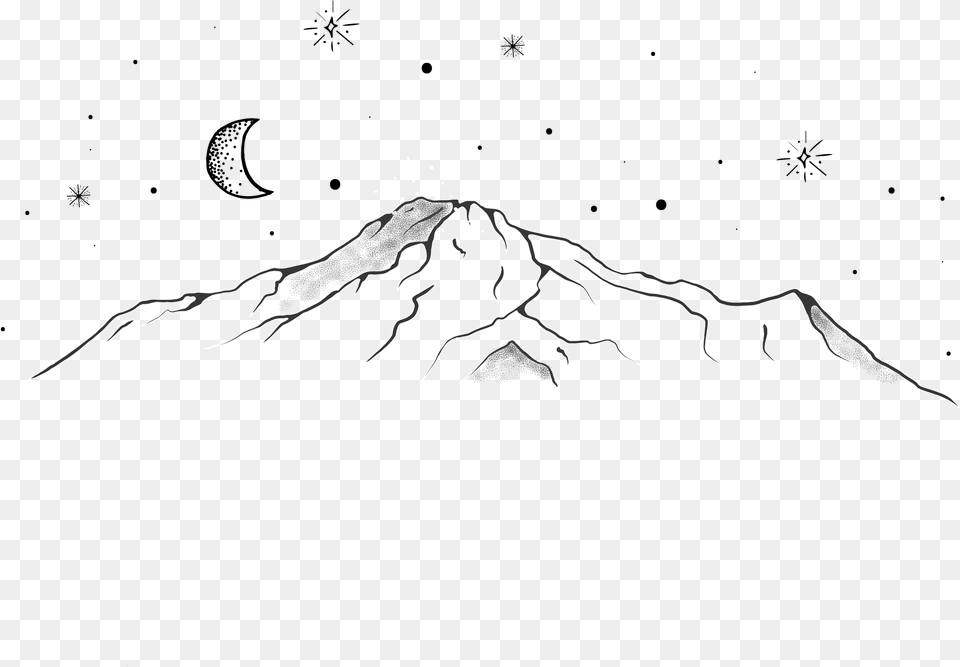 Drawing Mountain Transparent Sketch, Nature, Outdoors, Mountain Range, Peak Free Png