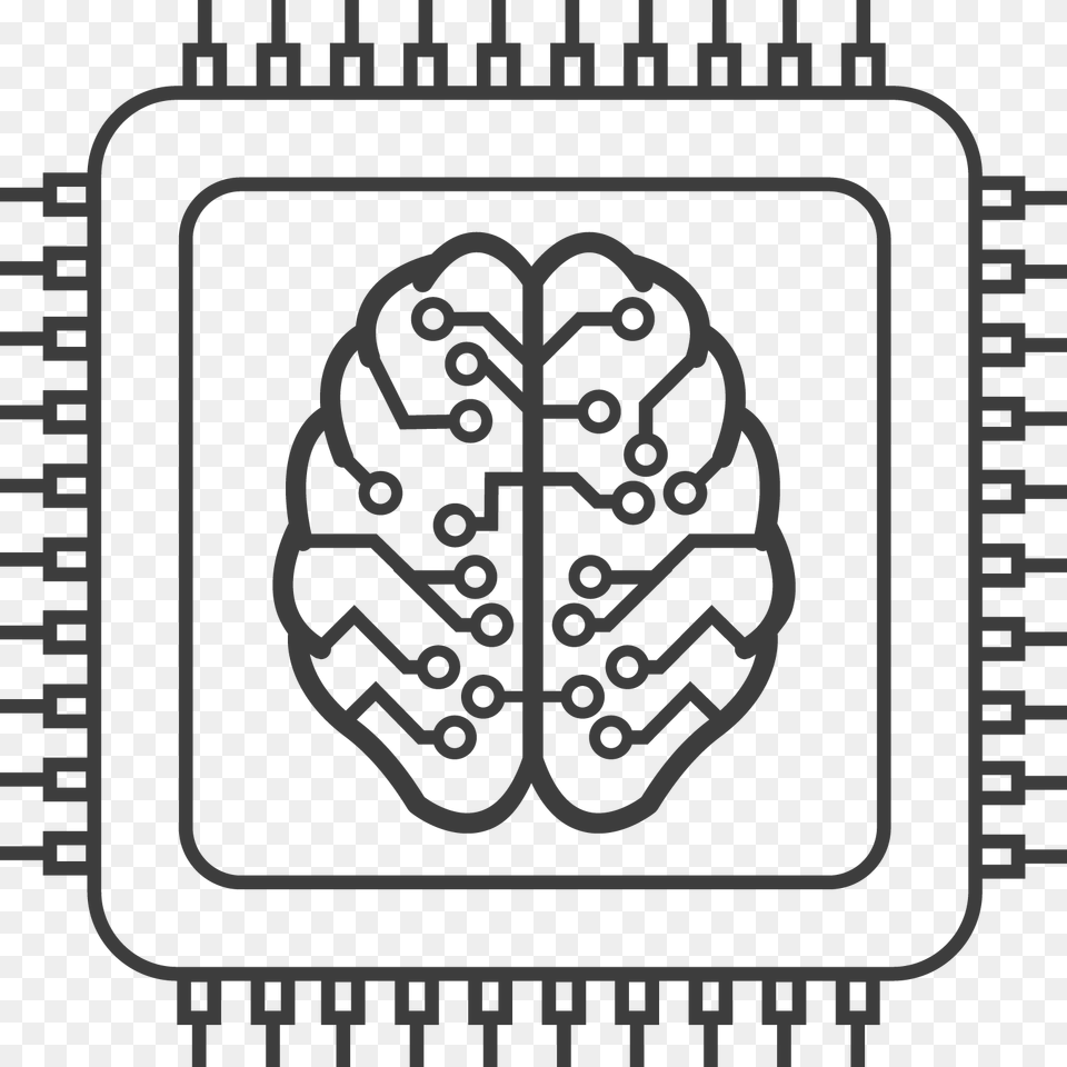 Drawing Of A Brain On A Chip Electronics, Hardware Free Png Download