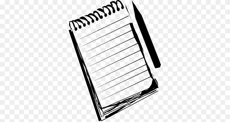 Drawing Of A Notebook And Pencil, Diary, Page, Text Free Png