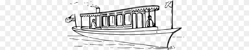 Drawing Of A Small Boat, Gray Png