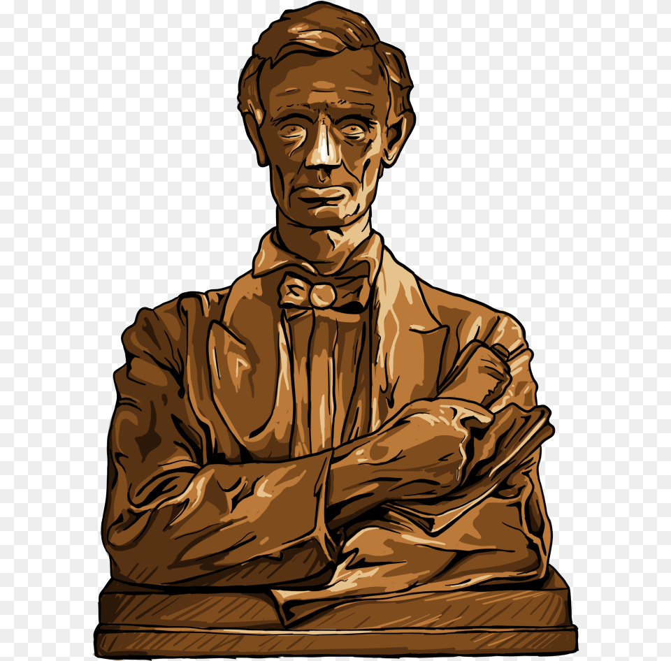 Drawing Of A Statue Of Abraham Lincoln Illustration, Portrait, Art, Bronze, Face Free Png Download